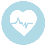 heart icon on blue circle
