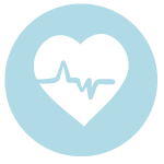 heart heart icon on blue circle