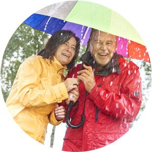 couple under umbrella