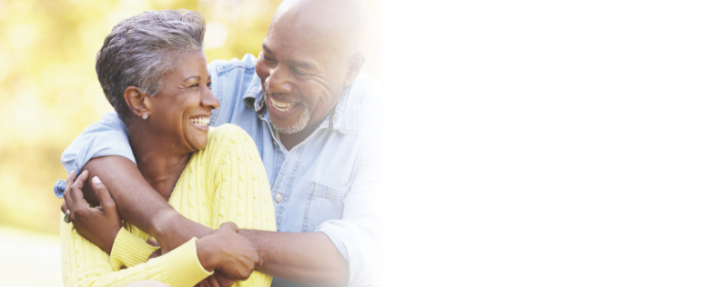 happy middle aged african american couple