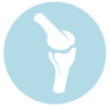 bone bone icon on blue circle