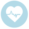 heart heart icon on blue circle